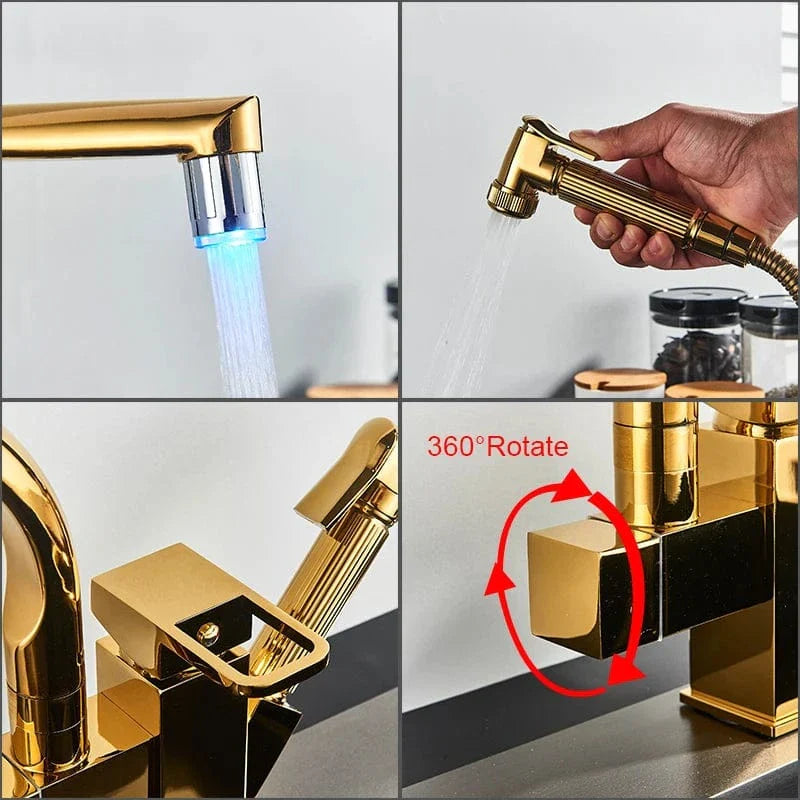 Douchette Mitigeur Cuisine Laiton Doré Élégance Durable – Fornéa