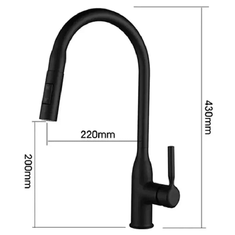 Douchette Évier Cuisine Chromée Bec Rétractable Portée Étendue – Fornéa