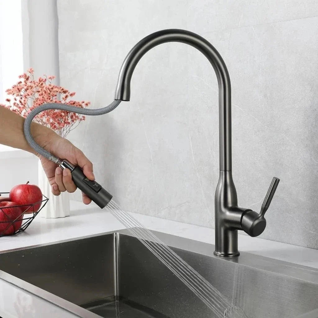 Douchette Évier Cuisine Chromée Bec Rétractable Portée Étendue – Fornéa