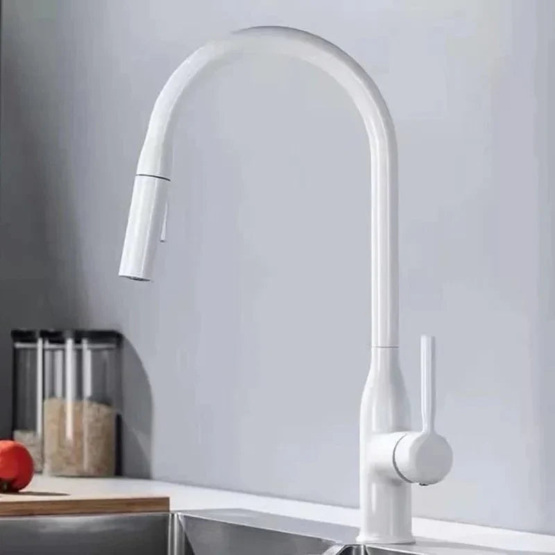 Douchette Évier Cuisine Chromée Bec Rétractable Portée Étendue – Fornéa