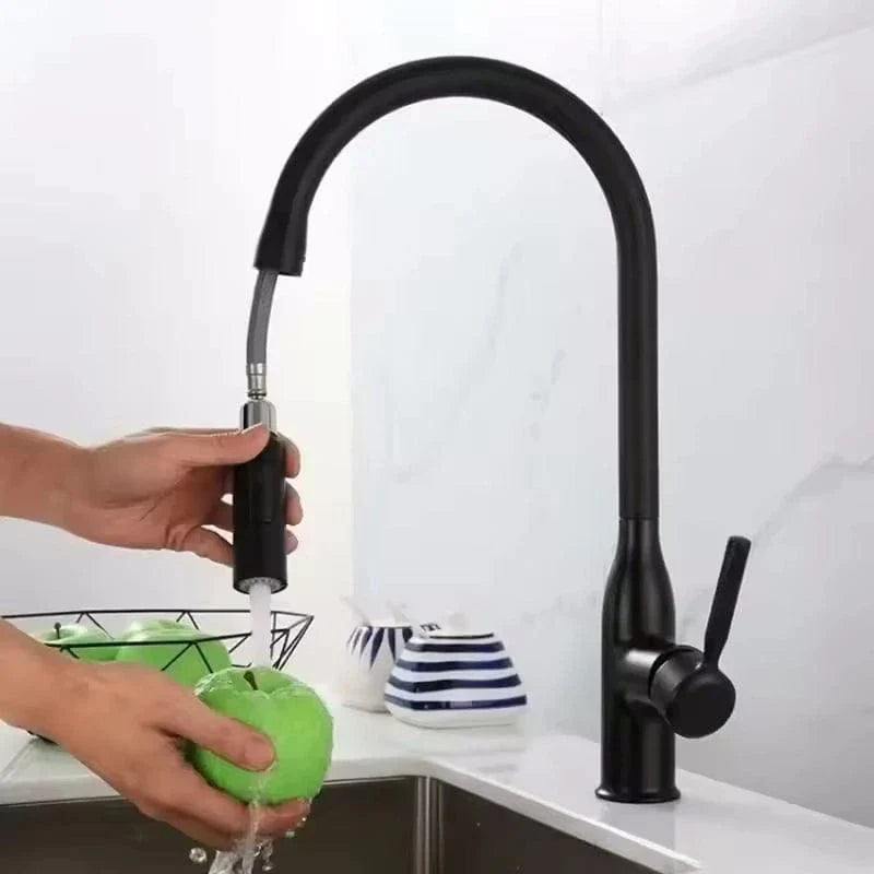 Douchette Évier Cuisine Chromée Bec Rétractable Portée Étendue – Fornéa