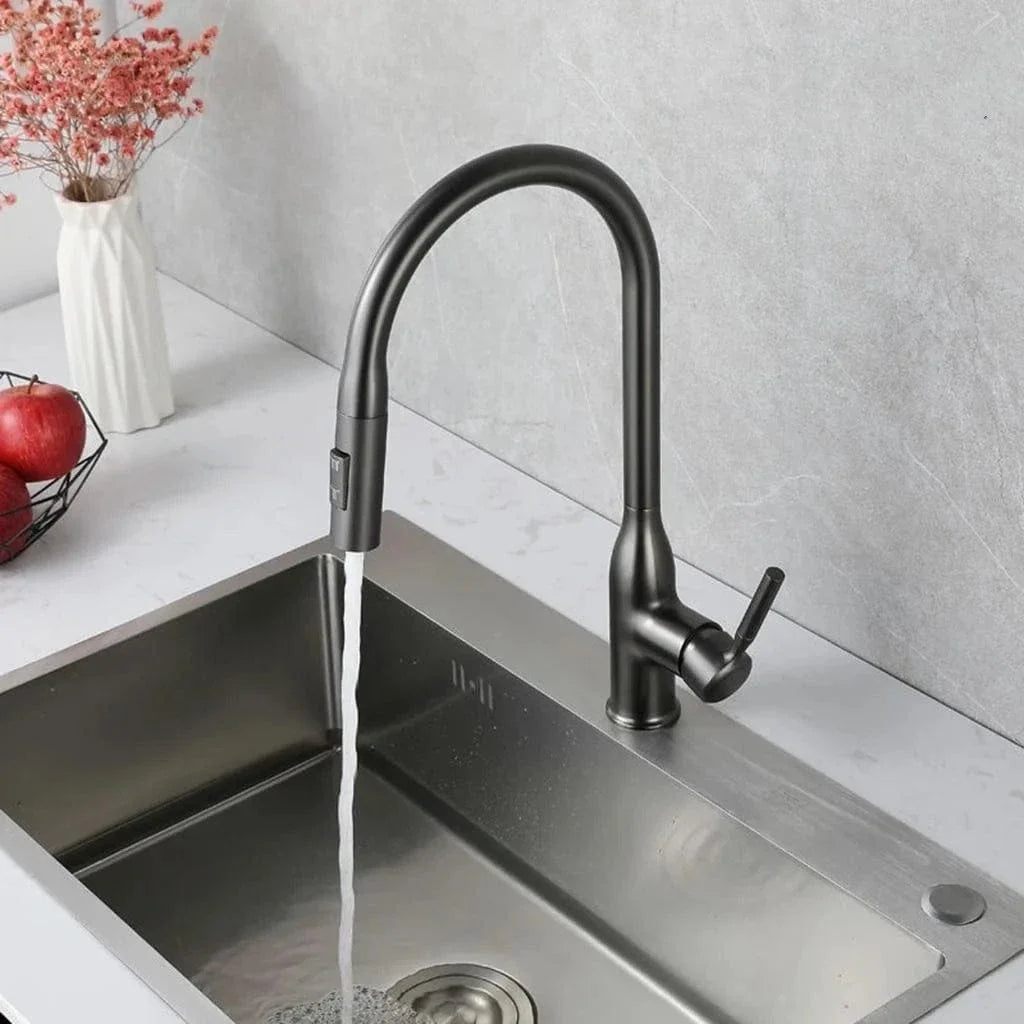 Douchette Évier Cuisine Chromée Bec Rétractable Portée Étendue – Fornéa
