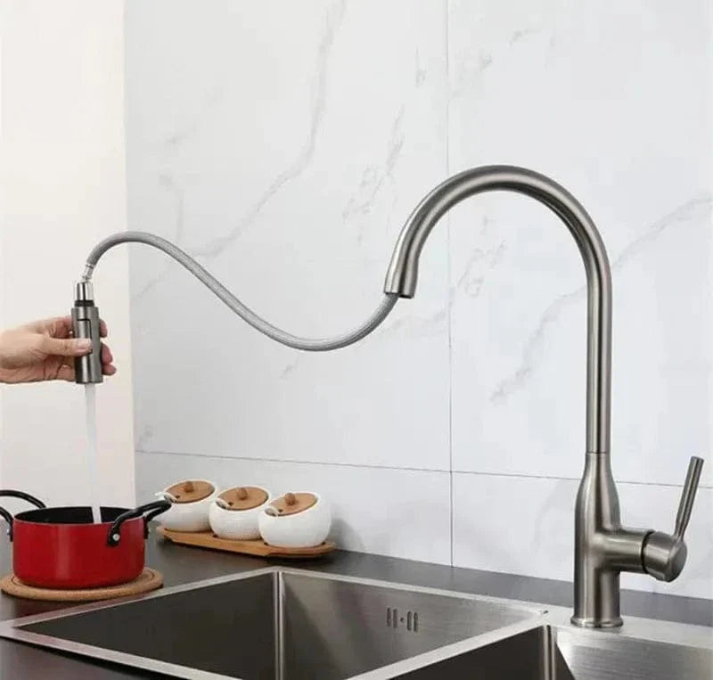 Douchette Évier Cuisine Chromée Bec Rétractable Portée Étendue – Fornéa