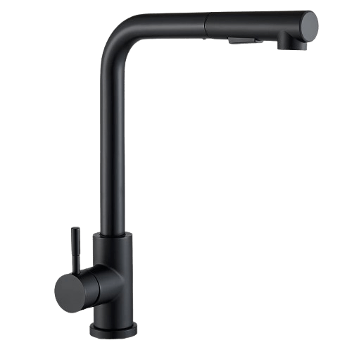 Robinet Cuisine avec Douchette Noire Inox Anti-Traces – Fornéa