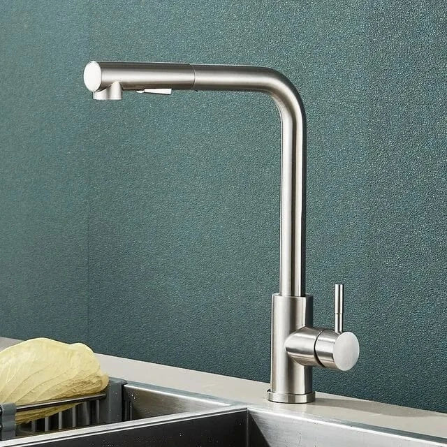Robinet Cuisine avec Douchette Noire Inox Anti-Traces – Fornéa