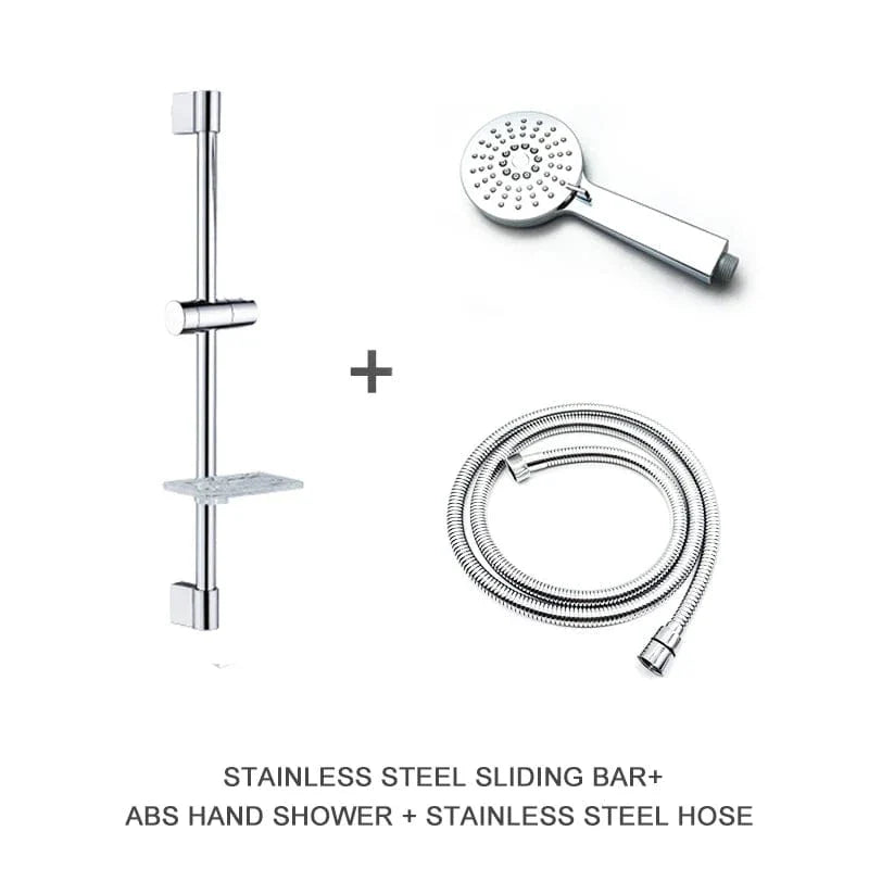 Ensemble Douche Barre Ajustable Inox Argenté Hauteur sur Mesure – Spalys
