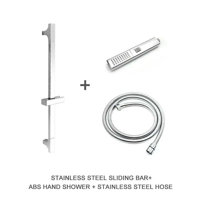 Ensemble Douche Barre Ajustable Inox Argenté Hauteur sur Mesure – Spalys