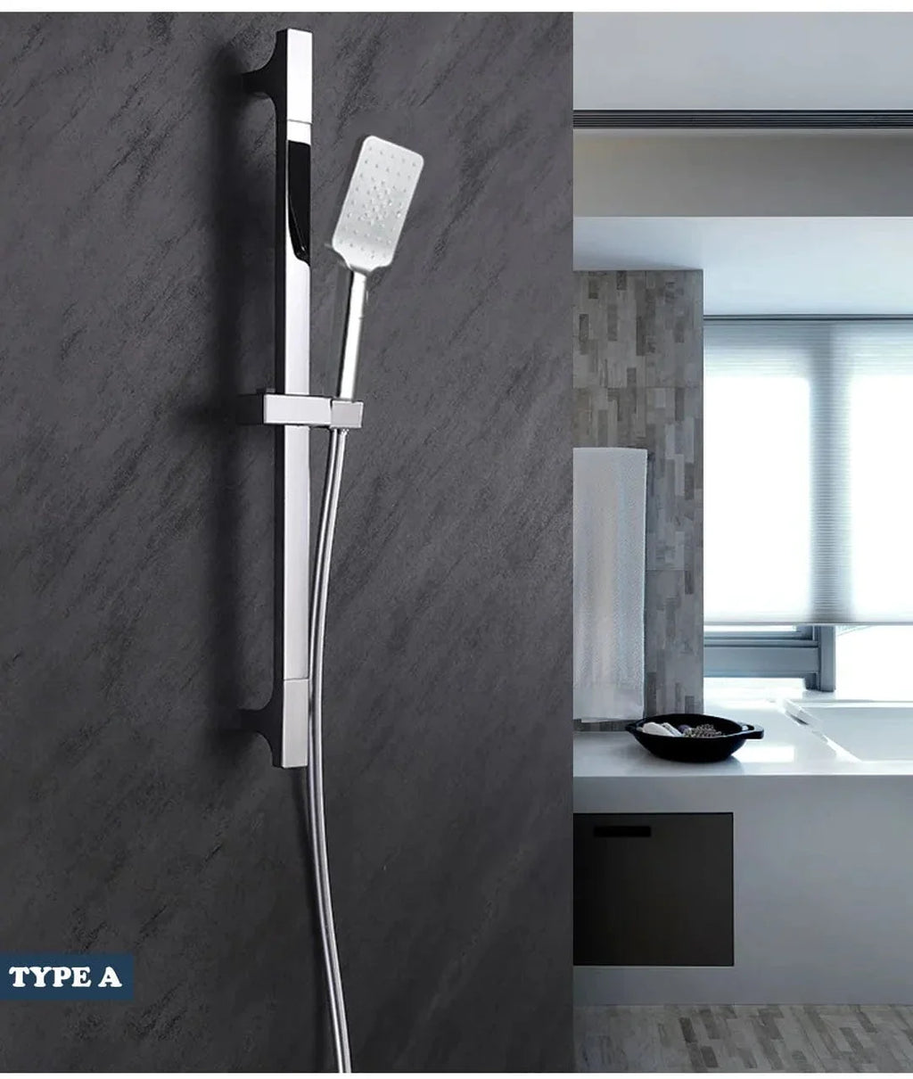 Ensemble Douche Barre Ajustable Inox Argenté Hauteur sur Mesure – Spalys