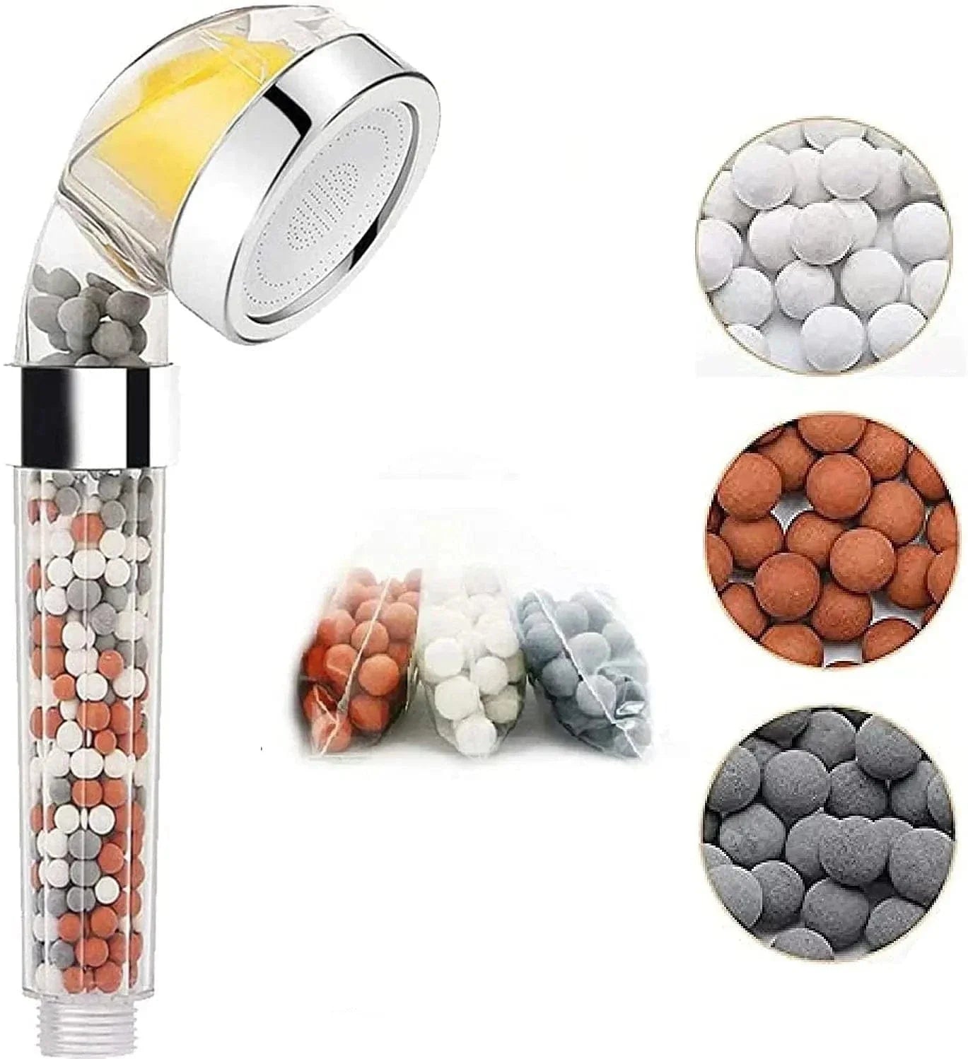 Filtre Anticalcaire Pommeau de Douche Perles Minérales Peau Douce – Pluvia