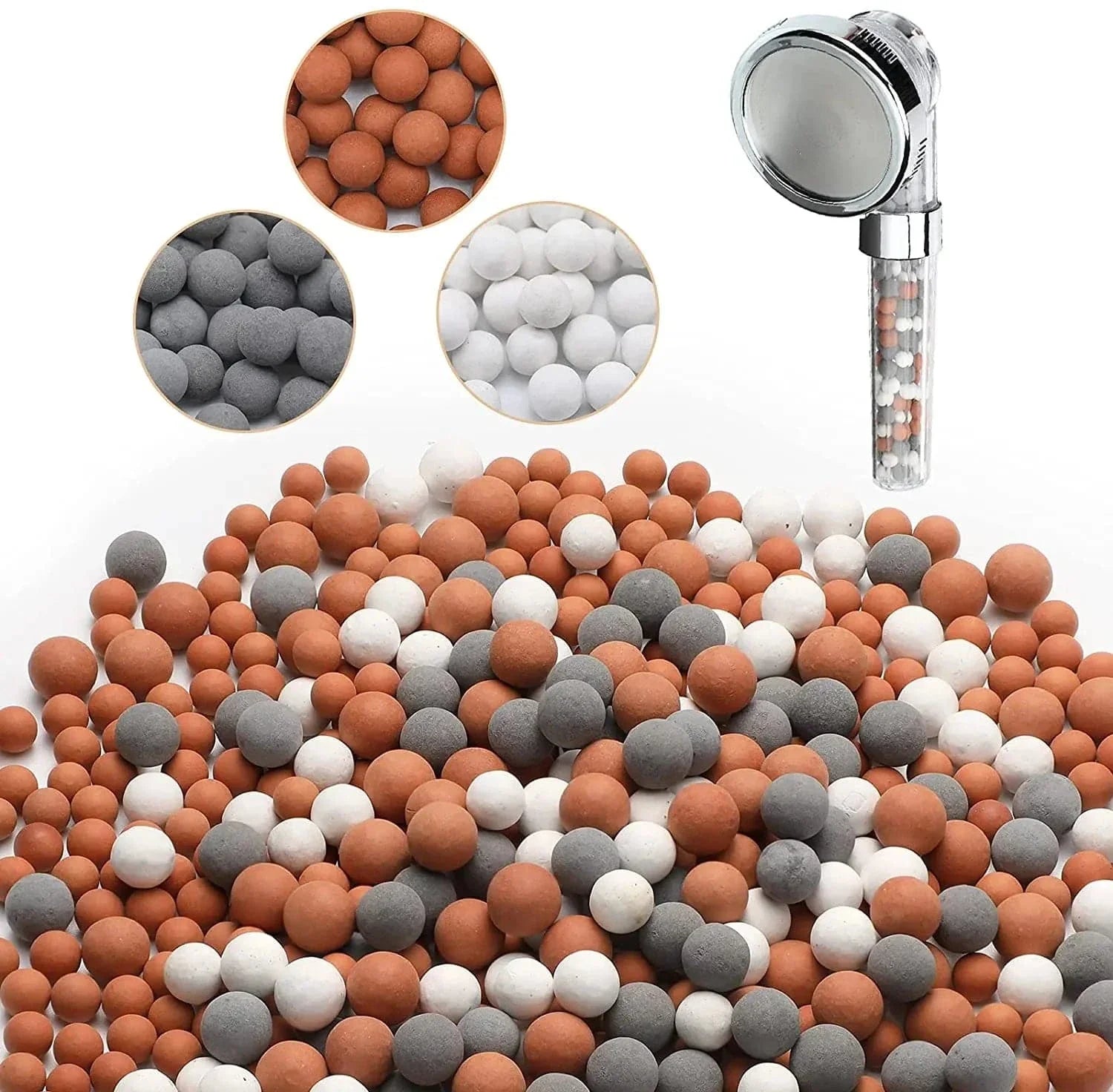 Filtre Anticalcaire Pommeau de Douche Perles Minérales Peau Douce – Pluvia
