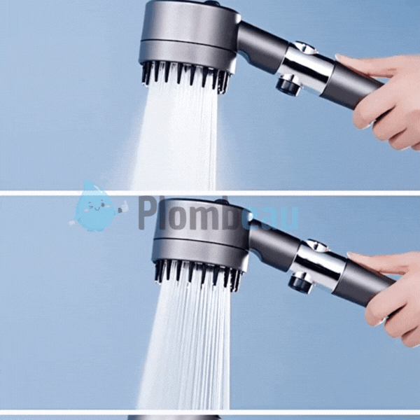 Pommeau de Douche Massant Brosse Intégrée Douche et Gommage – Pluvia