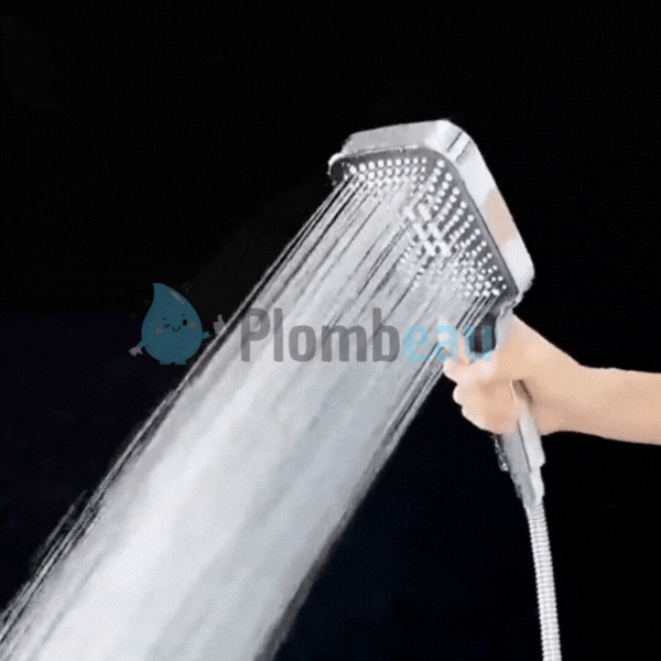 Tête de Douche Rectangle Large Haute Pression Puissante et Confortable – Pluvia