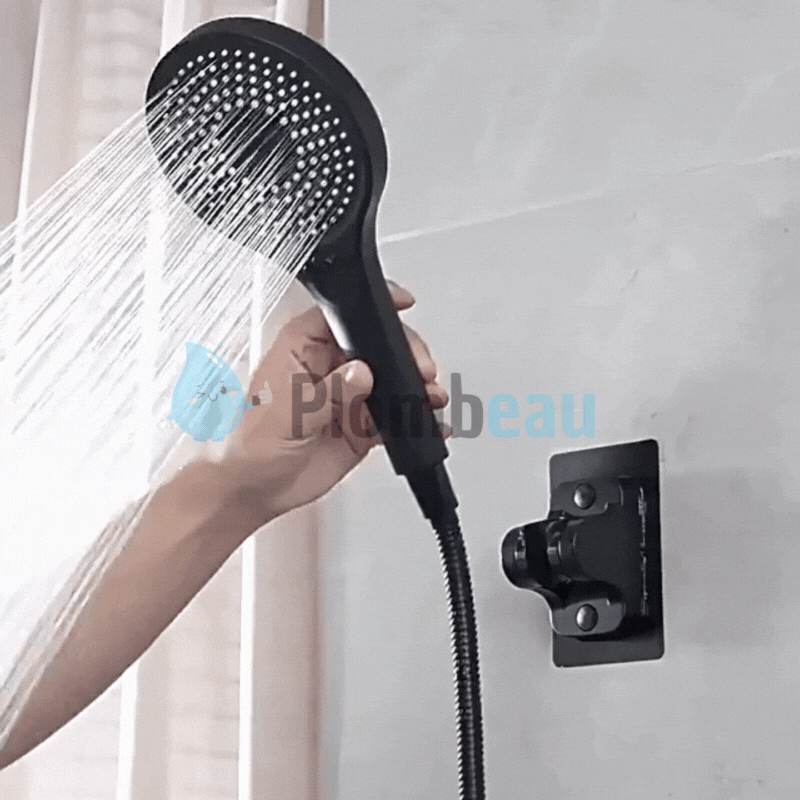 Pommeau de Douche Noir Haute Pression Design Moderne Puissant – Pluvia