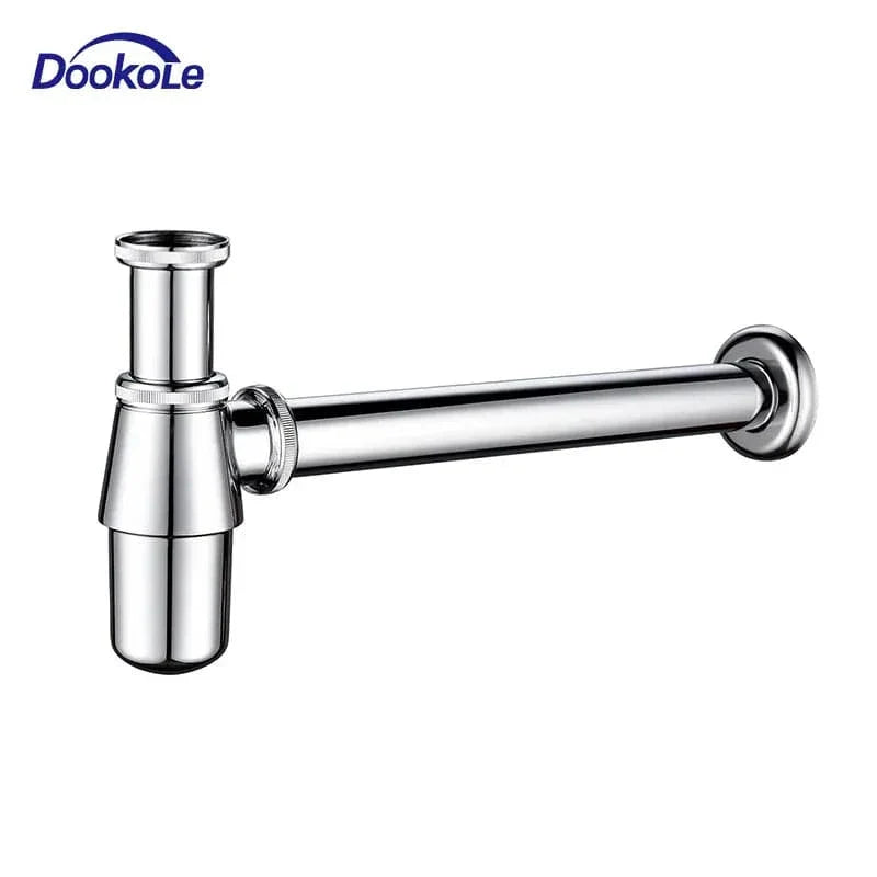 Bonde Lavabo Chrome avec Siphon et Trop-Plein Montage Complet – Ovalis