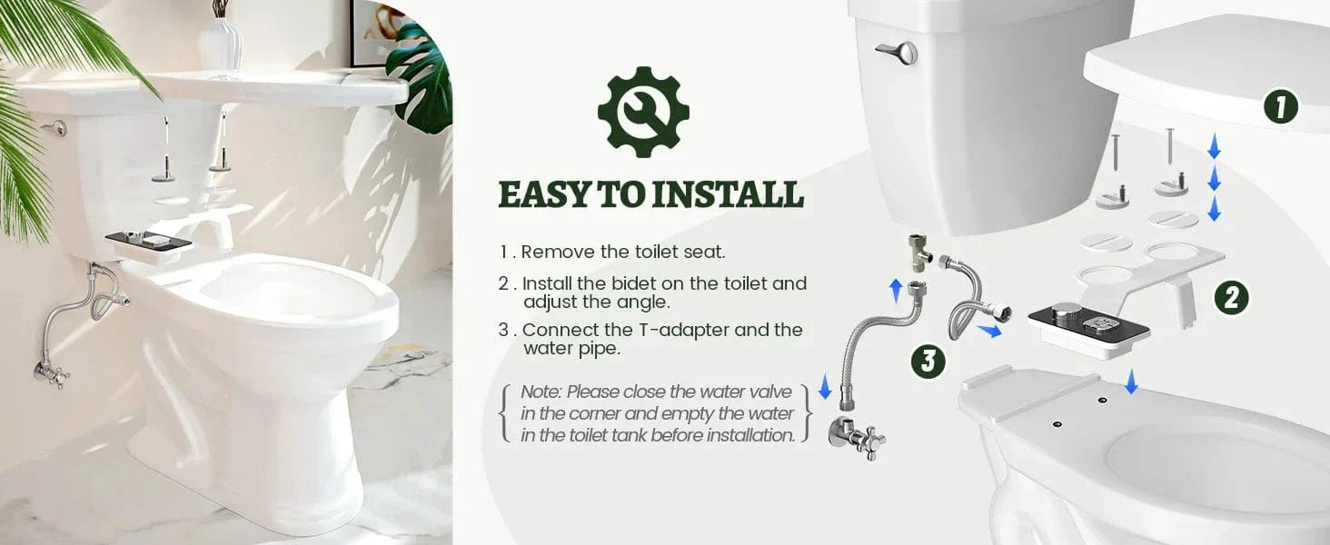 Kit WC Japonais Ultra-Fin Non Électrique Hygiène Intime Facile – Nihona