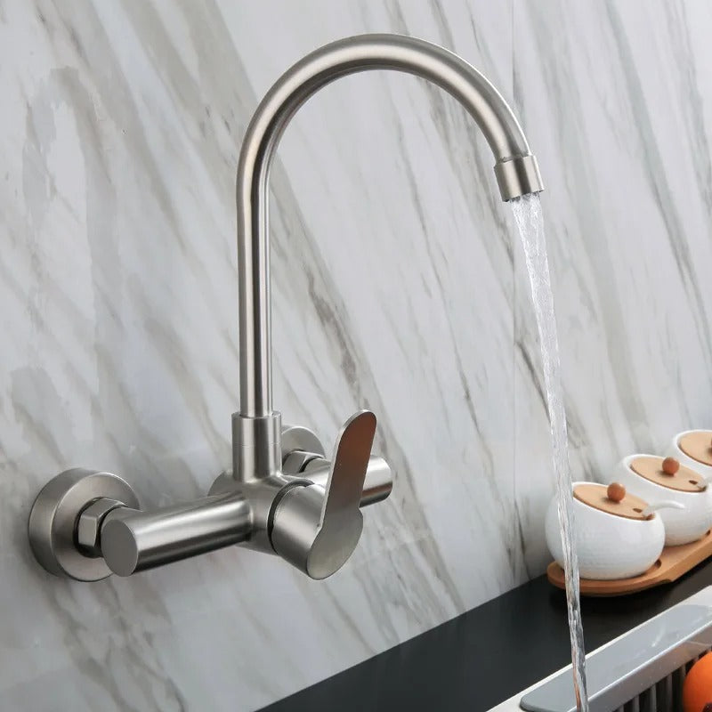 Robinet Mural Cuisine Inox Mitigeur Élégant et Durable – Cuvéa
