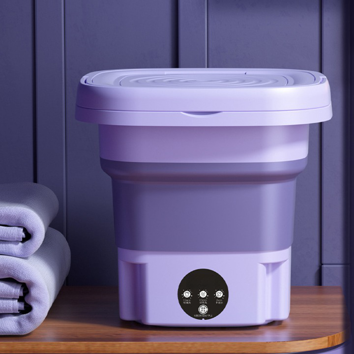 Mini Machine à Laver Pliable Violette 3 Modes Voyage et Camping – Nomadis