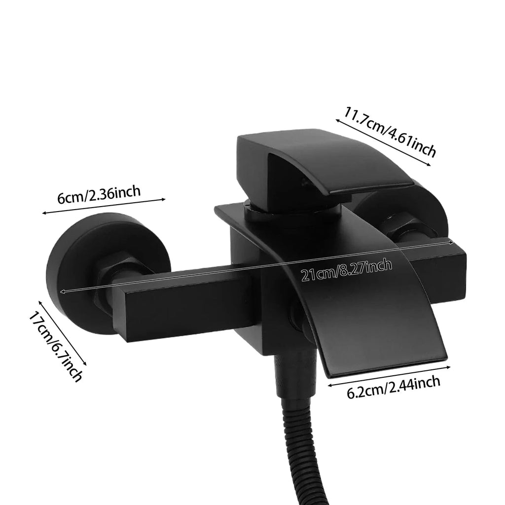 Mitigeur Baignoire Cascade Noir Mural Débit Généreux Durable – Vertane