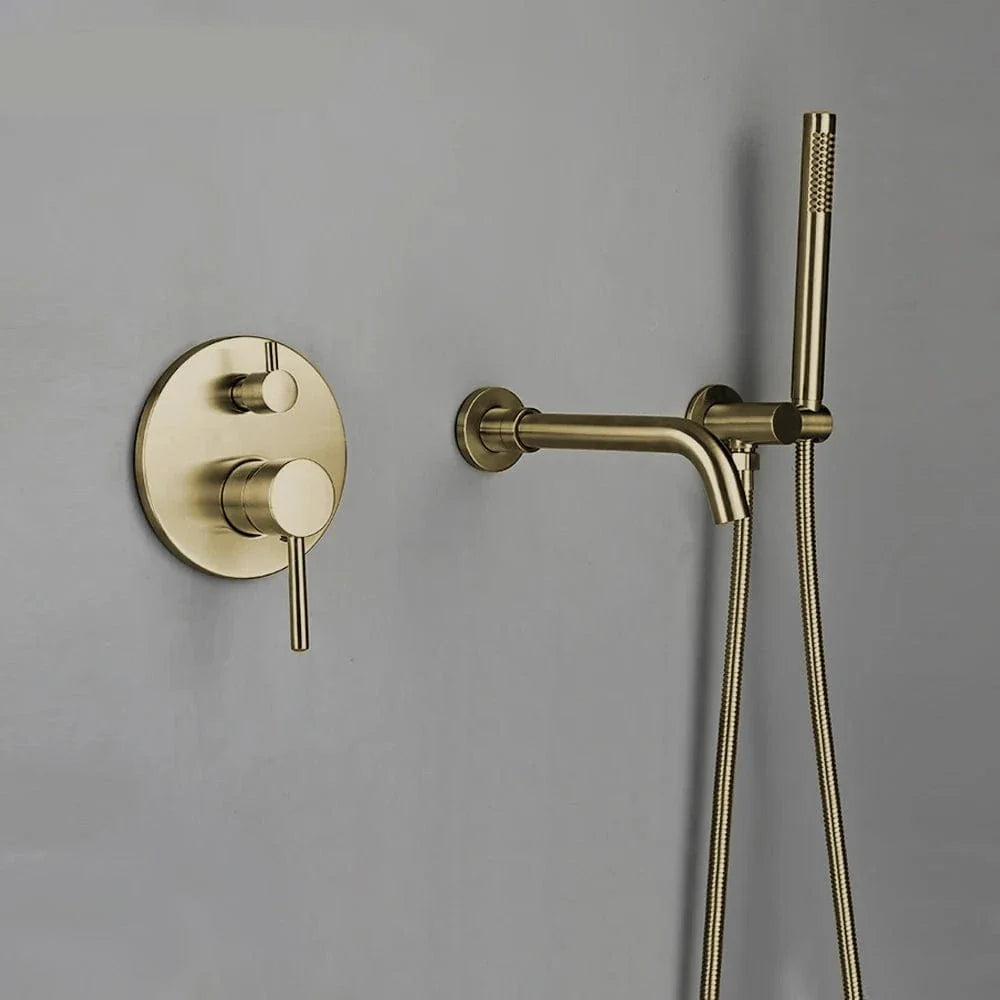 Mitigeur Baignoire Douche Doré Mat Brossé Finition Anti-Traces – Vertane