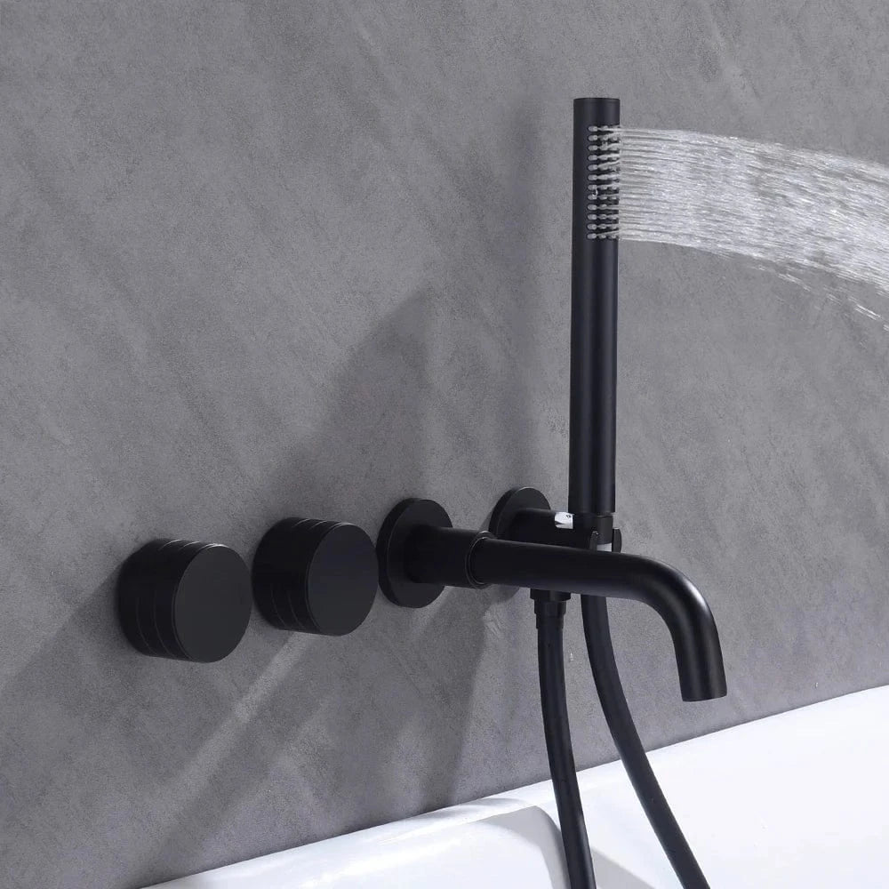 Mitigeur Baignoire Encastrable Noir Brossé Laiton Massif Pose Discrète – Vertane