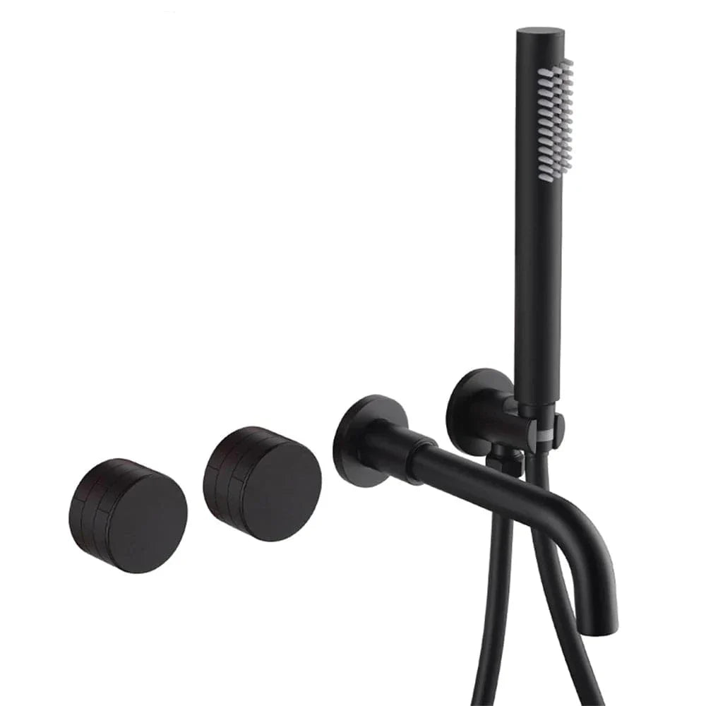 Mitigeur Baignoire Encastrable Noir Brossé Laiton Massif Pose Discrète – Vertane