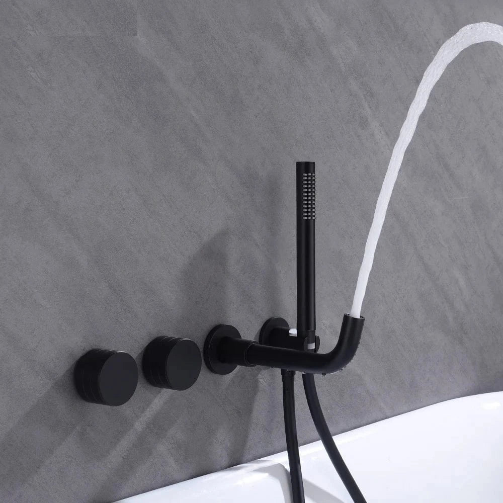 Mitigeur Baignoire Encastrable Noir Brossé Laiton Massif Pose Discrète – Vertane