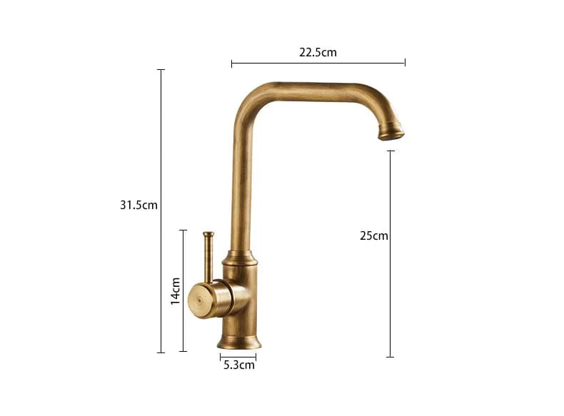 Mitigeur Cuisine Bronze Antique Laiton Massif Cachet Authentique – Cuvéa