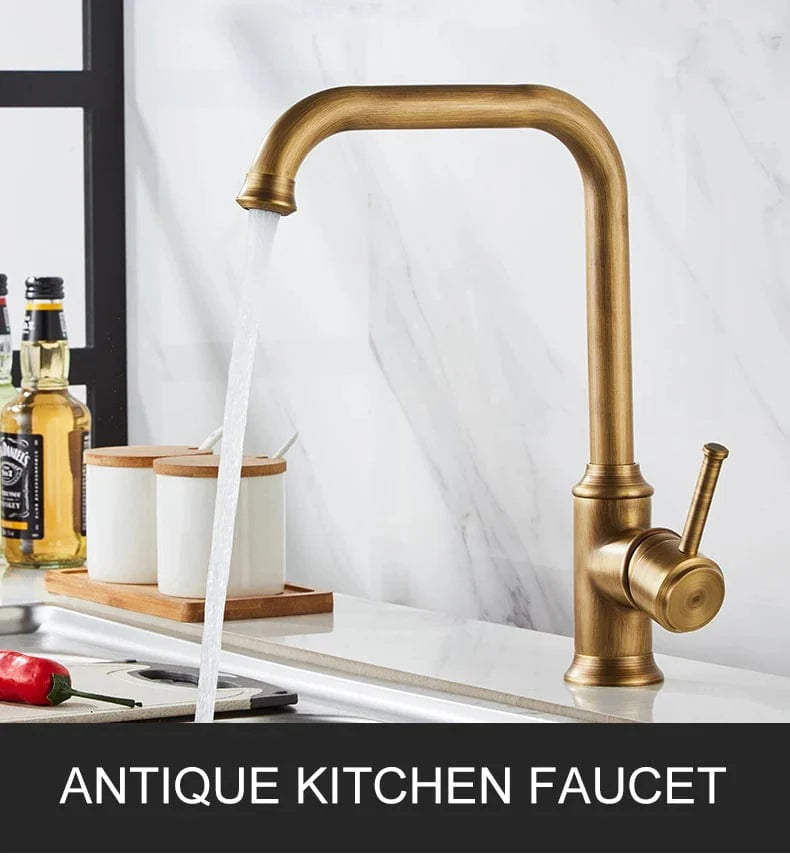 Mitigeur Cuisine Bronze Antique Laiton Massif Cachet Authentique – Cuvéa