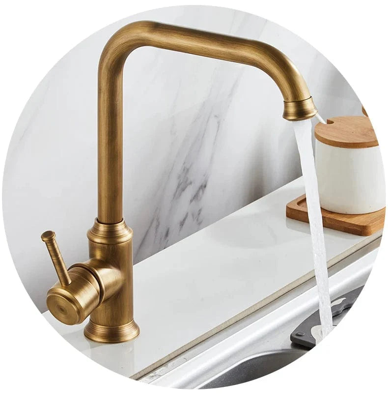 Mitigeur Cuisine Bronze Antique Laiton Massif Cachet Authentique – Cuvéa