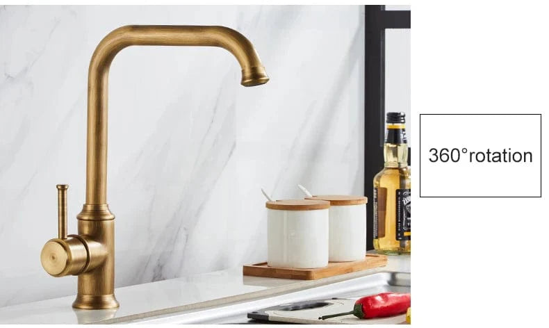 Mitigeur Cuisine Bronze Antique Laiton Massif Cachet Authentique – Cuvéa