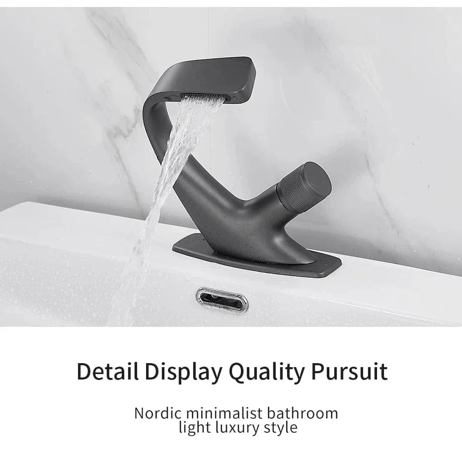 Mitigeur Lavabo Cascade Flux Large et Silencieux Design Épuré – Solvane