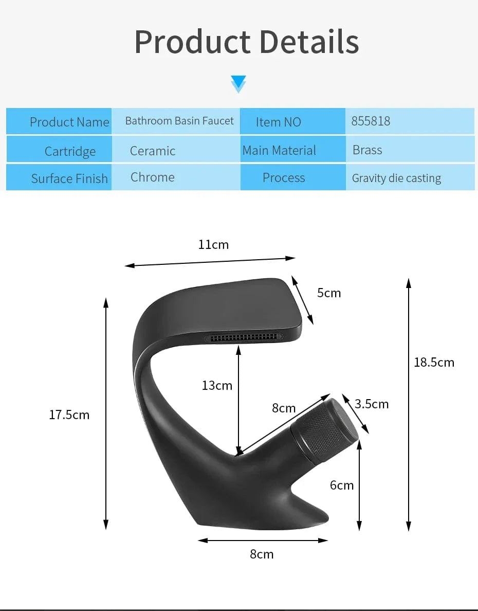 Mitigeur Lavabo Cascade Flux Large et Silencieux Design Épuré – Solvane