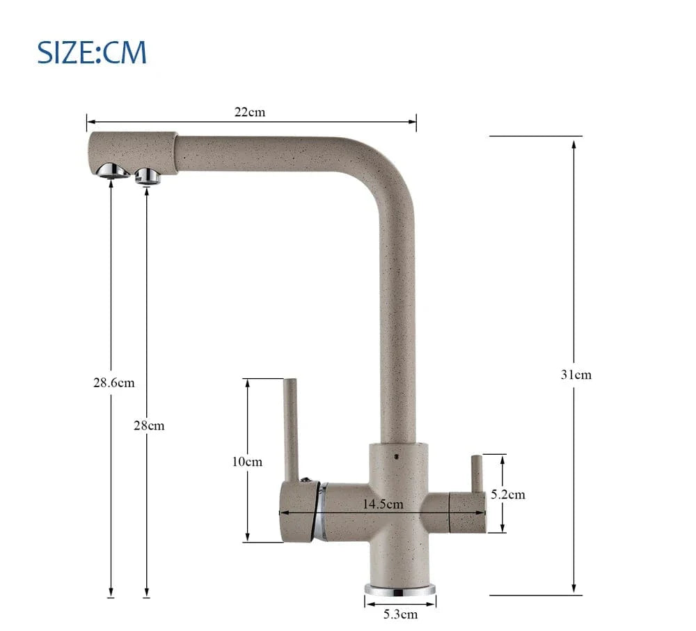 Mitigeur Cuisine 3 Voies Eau Filtrée et Courante Séparées – Cuvéa