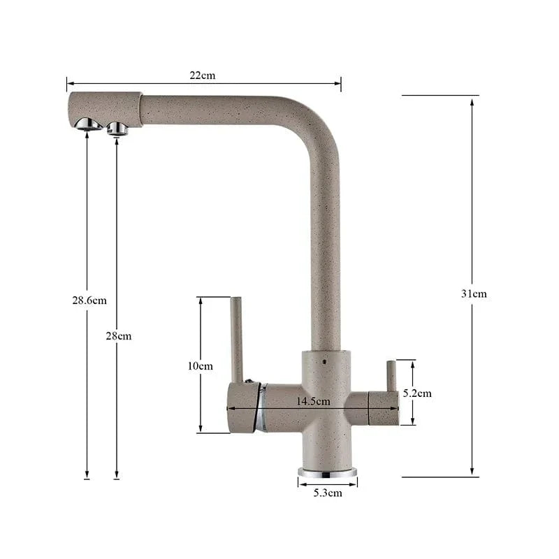 Mitigeur Cuisine 3 Voies Eau Filtrée et Courante Séparées – Cuvéa