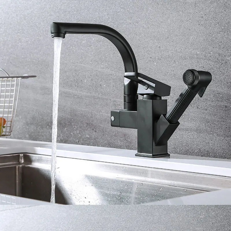 Mitigeur Cuisine 360° Douchette Noire Pivotante Design Épuré – Cuvéa