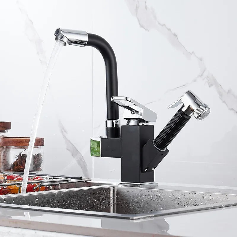 Mitigeur Cuisine 360° Douchette Noire Pivotante Design Épuré – Cuvéa