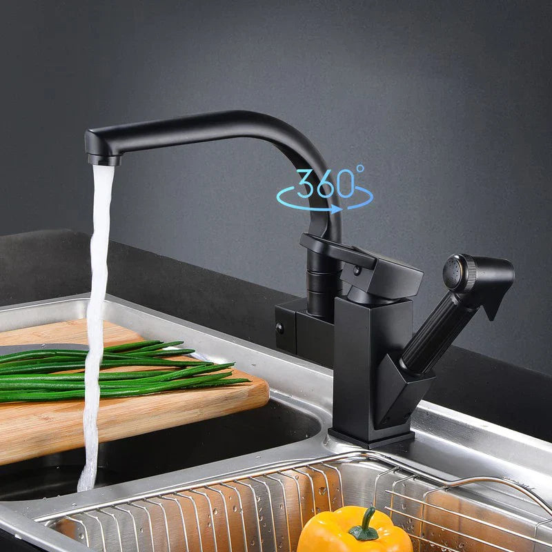 Mitigeur Cuisine 360° Douchette Noire Pivotante Design Épuré – Cuvéa