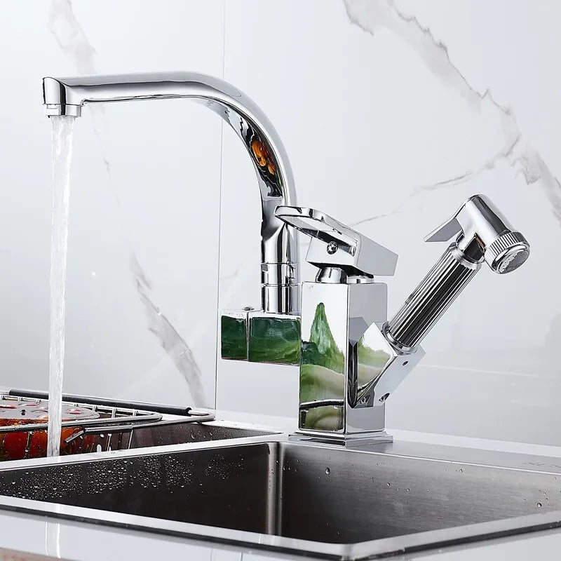 Mitigeur Cuisine 360° Douchette Noire Pivotante Design Épuré – Cuvéa