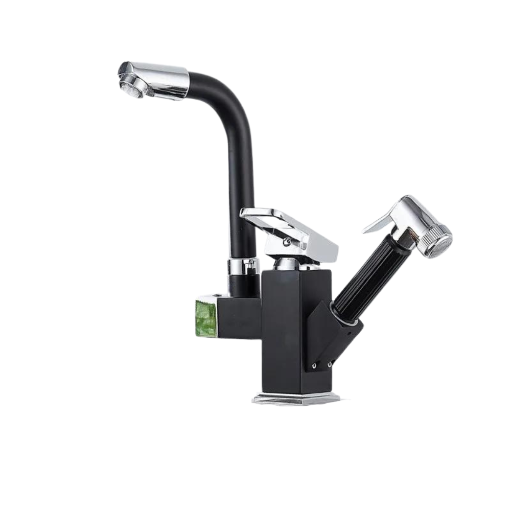 Mitigeur Cuisine 360° Douchette Noire Pivotante Design Épuré – Cuvéa