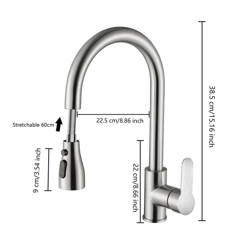 Mitigeur Cuisine avec Douchette Inox 304 Anti-Rouille Garanti – Cuvéa