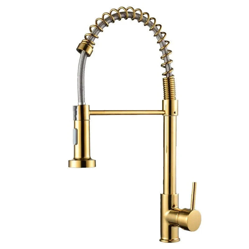 Mitigeur Cuisine Doré avec Douchette Finition Prestige Durable – Cuvéa