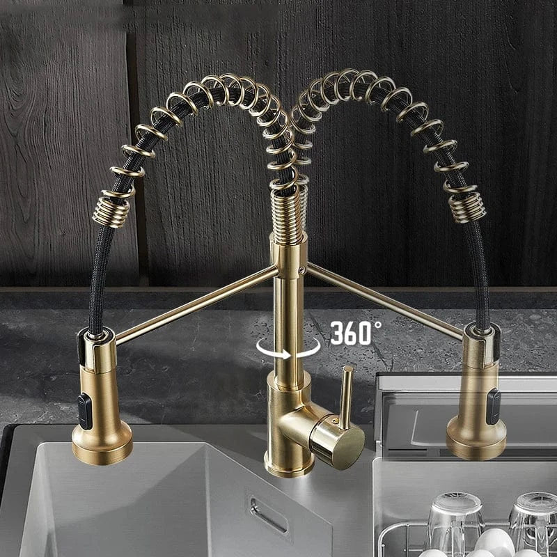 Mitigeur Cuisine Doré avec Douchette Finition Prestige Durable – Cuvéa