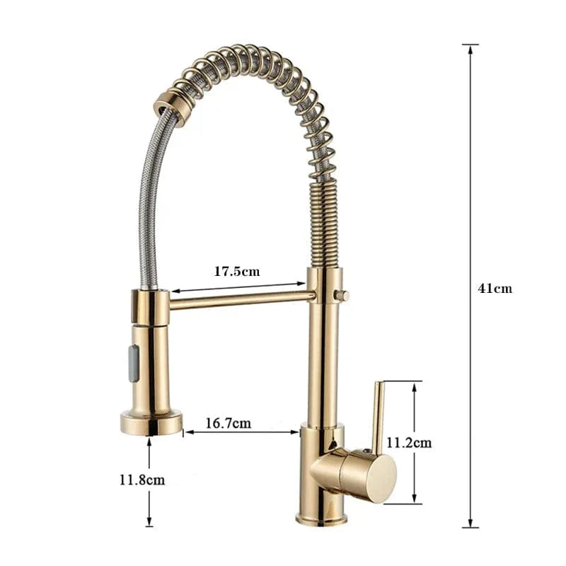 Mitigeur Cuisine Doré avec Douchette Finition Prestige Durable – Cuvéa