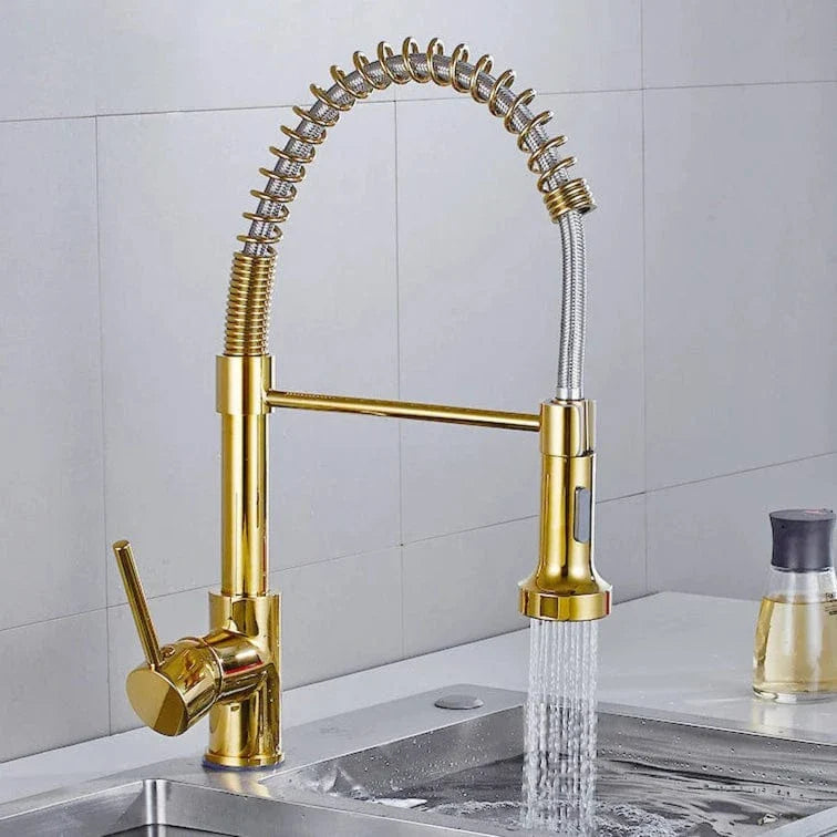 Mitigeur Cuisine Doré avec Douchette Finition Prestige Durable – Cuvéa