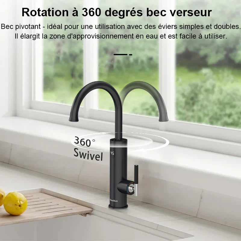 Mitigeur Cuisine Flexible Thermostatique Noir Température Maîtrisée – Thermya