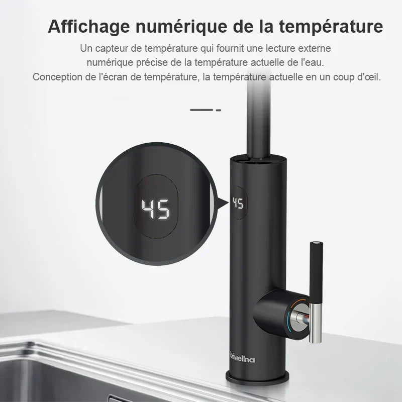 Mitigeur Cuisine Flexible Thermostatique Noir Température Maîtrisée – Thermya
