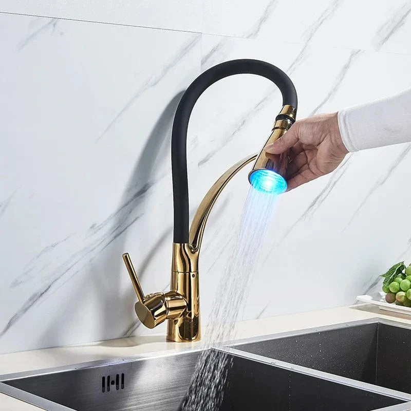 Mitigeur Cuisine avec Douchette Nickel Brossé Évier Moderne – Cuvéa