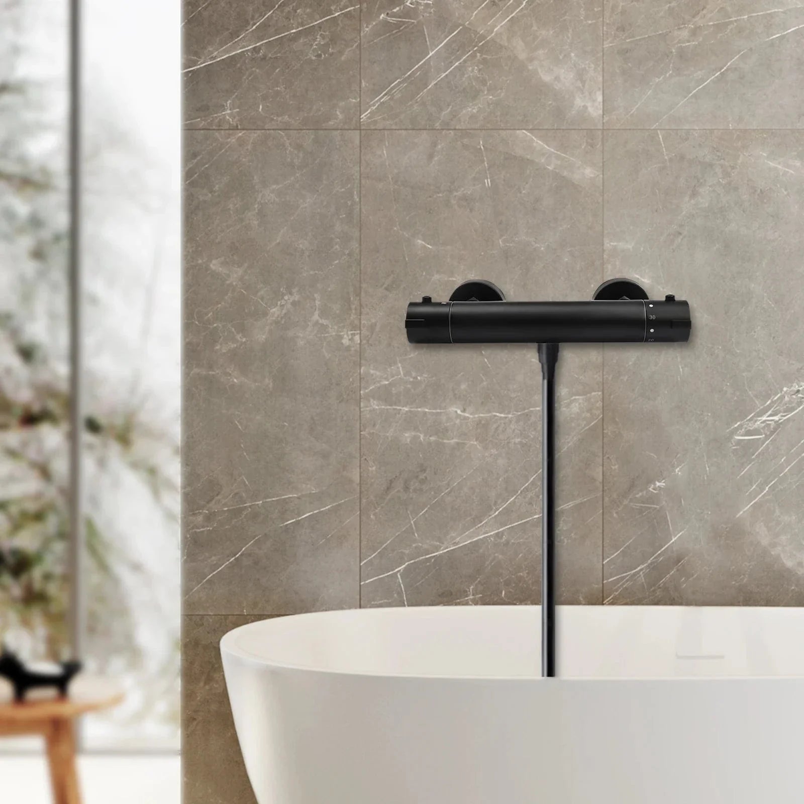 Mitigeur Douche Noir Finition Mate Anti-Traces Design Épuré – Zeltha