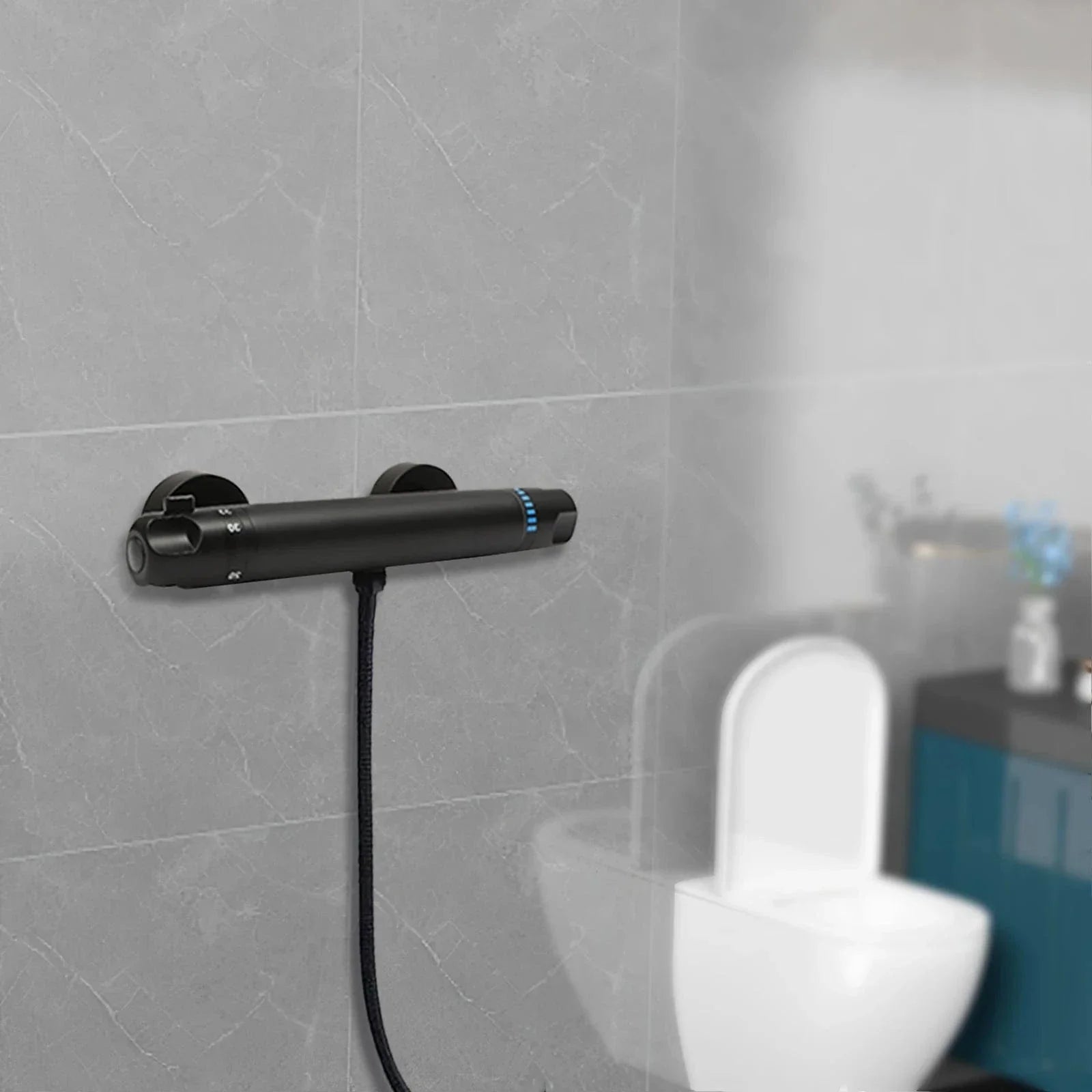Mitigeur Douche Noir Finition Mate Anti-Traces Design Épuré – Zeltha