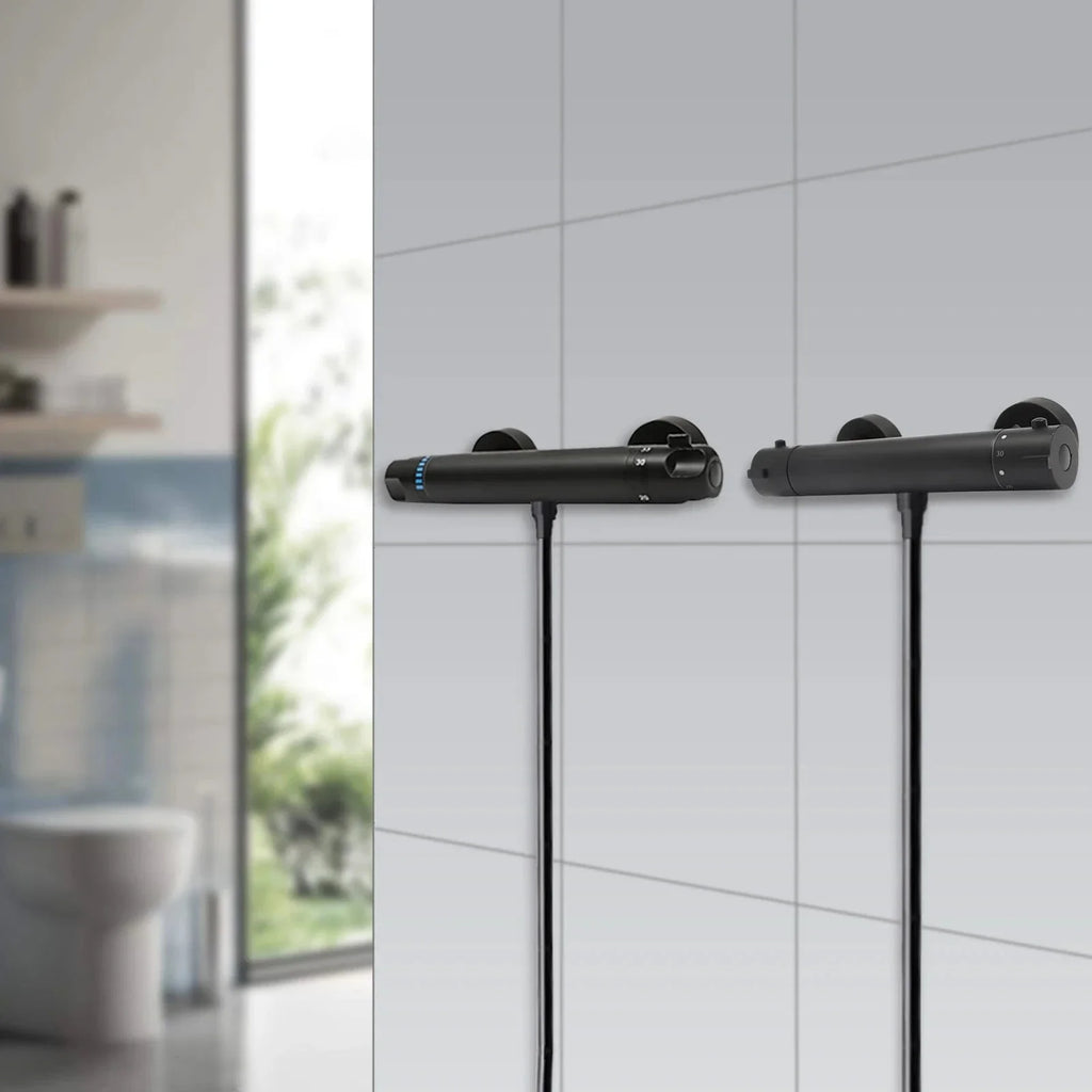 Mitigeur Douche Noir Finition Mate Anti-Traces Design Épuré – Zeltha